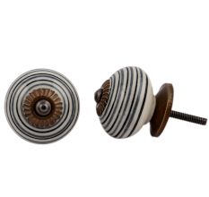 Grey Black Striped Knobs